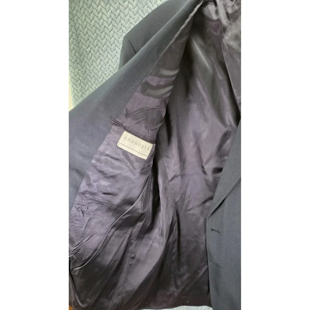 ANDHURST Mens Sports Coat‎ Blazer Suit Jacket Size 48L Wool Blend Gold Buttons
